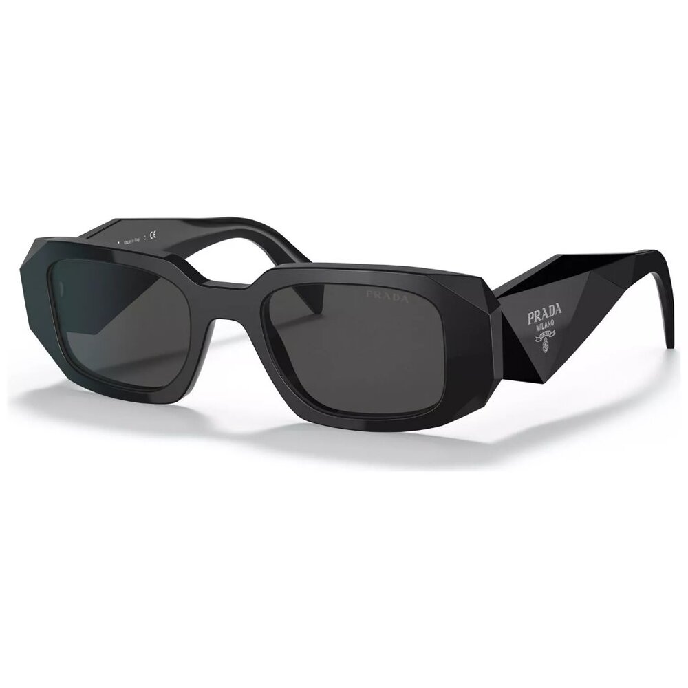 Prada Black Gray Dark Gray Rectangle Sunglasses P… - image 1
